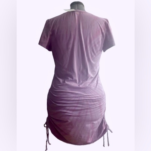 NWT, PINK tied-dyed, side ruched dress, sz Xl - Picture 2 of 3